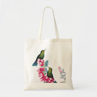 Sac vintage d'image de colibris et de fleurs