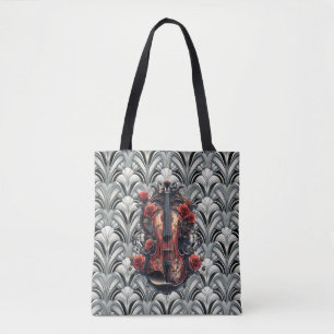 Sac Violon Noir en Art Déco GMajor \Tote d'Épaule