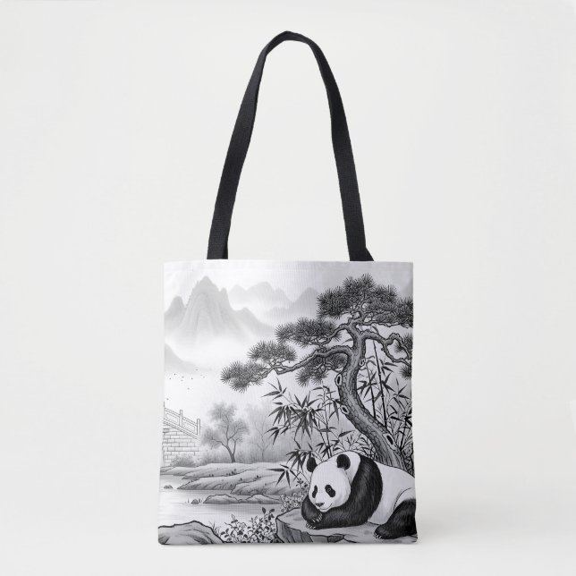 Sac Zen Panda Pagode Lavis Traditionnel AOP (Devant)