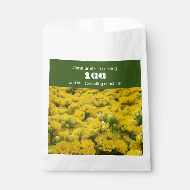 Sachets En Papier 100e anniversaire Fête des Fleurs Jaunes Lumineuse (Devant)