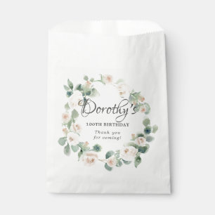 Sachets En Papier 100e anniversaire Rose blanche Floral Eucalyptus c