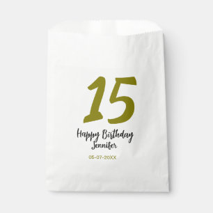 Sachets En Papier 15e anniversaire quiencenera ajouter date année or