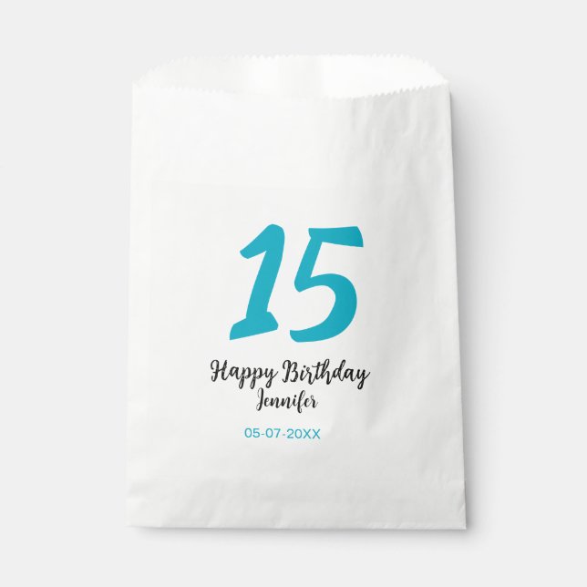 Sachets En Papier 15e anniversaire quiencenera ajouter date année te (Devant)