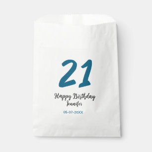 Sachets En Papier 21 ans audacieux lettre bleue simple minimum