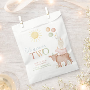 Sachets En Papier 2e anniversaire Animaux de ferme Barnyard Party Bo