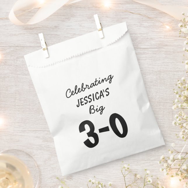 Sachets En Papier 30e anniversaire Fournitures personnalisées de fêt (Coupé)