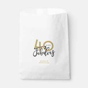 Sachets En Papier 40 et fabuleuse fête d'anniversaire or et noir