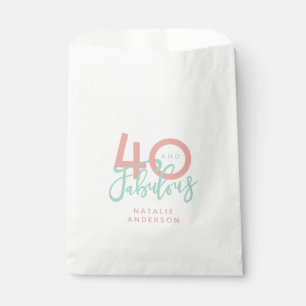 Sachets En Papier 40 et fabuleux anniversaire rose et menthe
