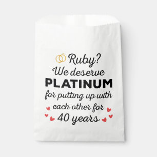 Sachets En Papier 40ème anniversaire du Mariage I - Ruby Funny Coupl