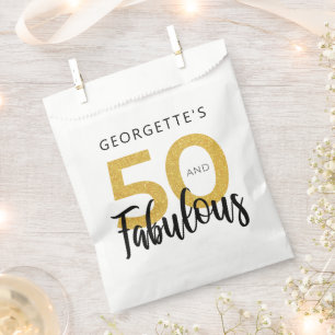 Sachets En Papier 50 et fabuleux 50e anniversaire Script Parties sci