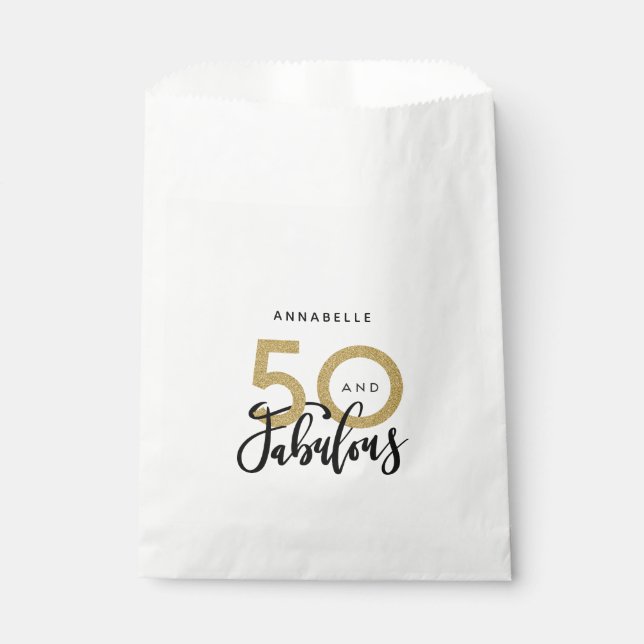 Sachets En Papier 50 et fabuleux anniversaire (Devant)