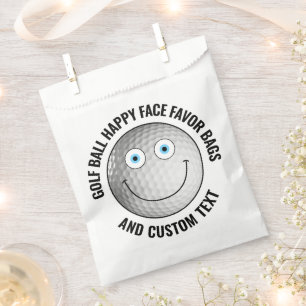 Sachets En Papier 50 x Coutume Golf Ball Party BLUE EYES Happy Face