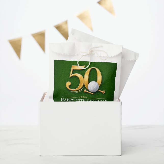 Sachets En Papier 50e anniversaire de golf pour golfeur (Fête)