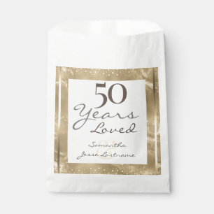 Sachets En Papier 50e anniversaire de Mariage Elegant Gold
