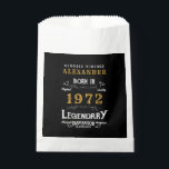 Sachets En Papier 50th Birthday 1972 Black Gold Ajouter Nom Retro<br><div class="desc">Un design de sac de faveur classique personnalisé pour cette fête d'anniversaire. Plus de cadeaux et de fournitures de fête disponibles avec le design "légendaire" dans le magasin.</div>