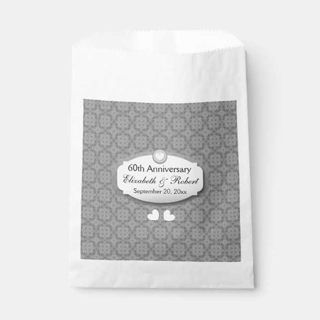 Sachets En Papier 60e anniversaire du Mariage Diamond A27 (Devant)