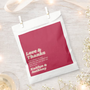 Sachets En Papier 70's Retro Super Viva Magenta Mariage