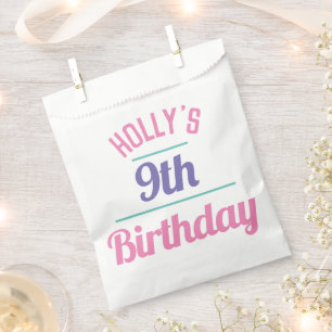 Sachets En Papier 9 Anniversaire Soins Sac à bonbons