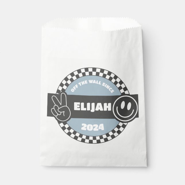 Sachets En Papier À damiers Skateboard Super Rad Anniversaire (Devant)