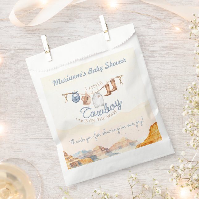 Sachets En Papier A Little Cowboy Western Canyon Baby Shower (Coupé)