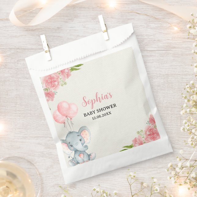 Sachets En Papier A Little Peanut is on the Way Elephant baby shower (Coupé)