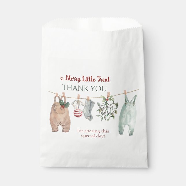 Sachets En Papier A Merry Little Christmas Clothes Thank You (Devant)
