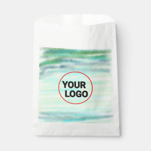 Sachets En Papier Abstrait aquarelle verte simple texte logo min