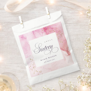 Sachets En Papier Abstrait Pastel rose pourpre doux 16 Anniversaire