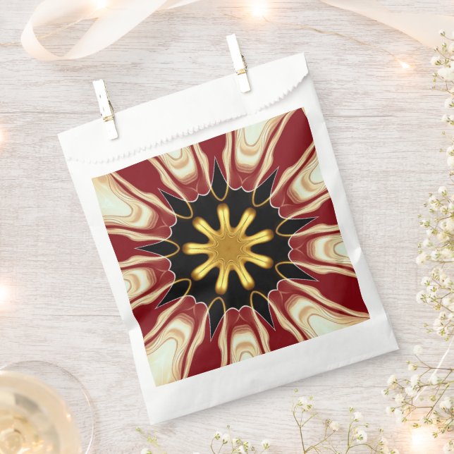 Sachets En Papier Achempong : Starburst | Luxe Deep Crimson & Or (Coupé)