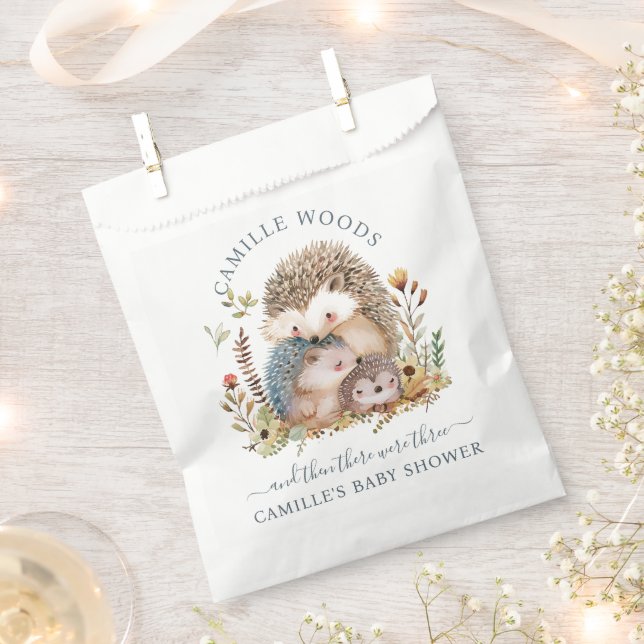 Sachets En Papier Adorable Baby shower de famille de hérisson (Coupé)