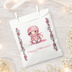 Sachets En Papier Adorable maman rose et blanche Halloween heureux