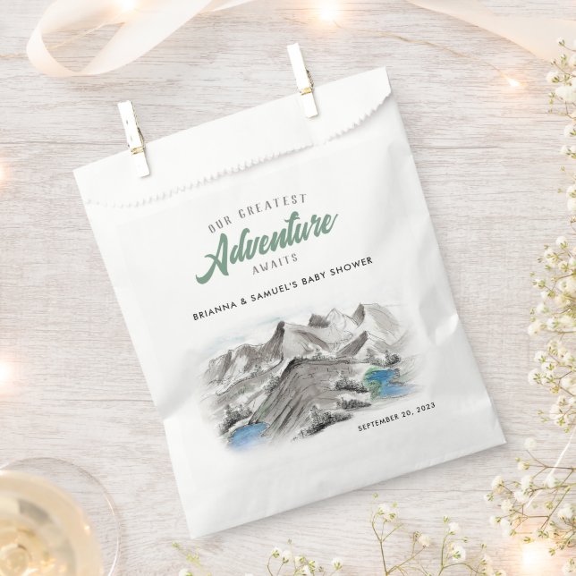 Sachets En Papier Adventure Await Couples Baby shower Mountains (Coupé)
