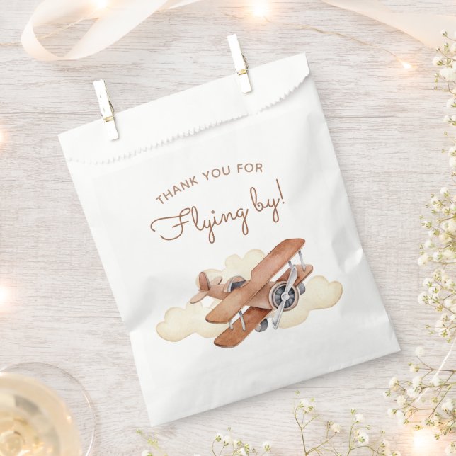 Sachets En Papier Aéronef vintage Biplane Boy's Birthday (Coupé)