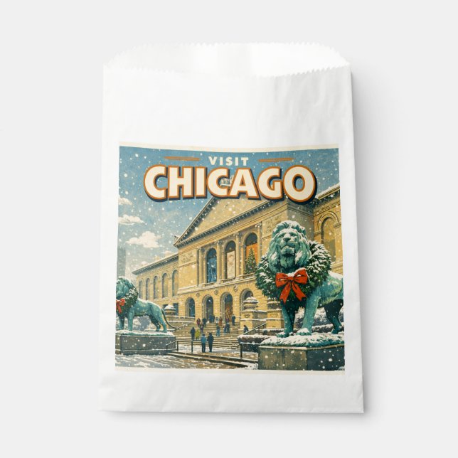 Sachets En Papier Affiche de l'Institut d'Art de Chicago en hiver (Devant)