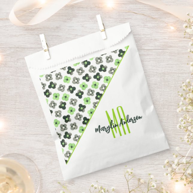 SACHETS EN PAPIER AGENDER FLORAL PATTERN LGBTQ MONOGRAMME PERSONNALI (Coupé)