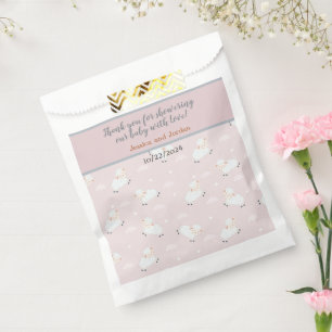 Sachets En Papier Agneaux de bébé rose blanc gris - C'est une douche