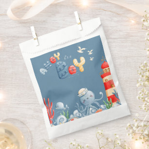 Sachets En Papier Ahoy C'est un Baby shower nautique bleu garçon