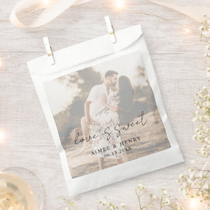 Sachets En Papier Aimee Rustic Script Mariage moderne