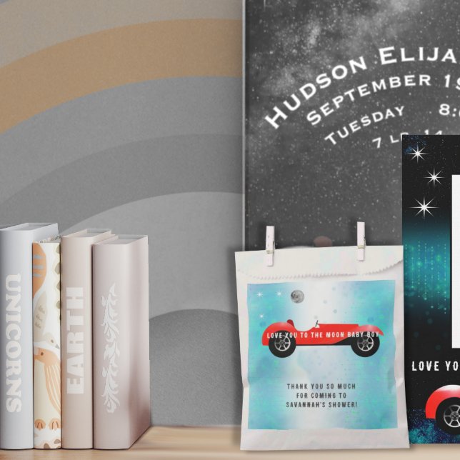 Sachets En Papier Aimez-vous à la Lune Baby Boy Classic Car (Créateur téléchargé)