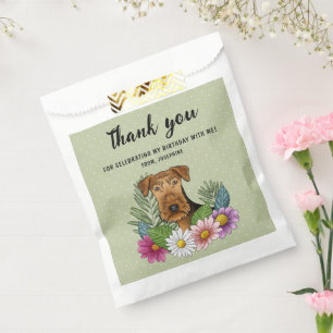 Sachets En Papier Airedale Terrier Fleurs colorées Anniversaire Merc