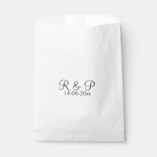 Sachets En Papier Ajouter monogramme du nom du couple ajouter date a