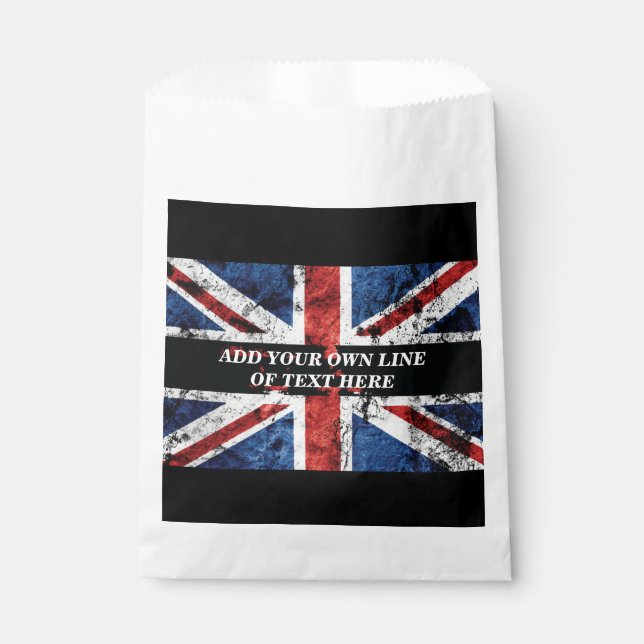 Sachets En Papier Ajouter votre texte sur le drapeau anglais Jeu d'o (Devant)