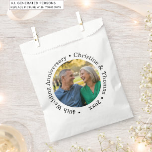 Sachets En Papier Ajoutez votre propre photo de couple 40e anniversa