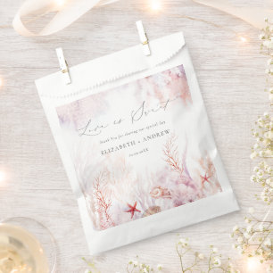 Sachets En Papier Algues sous-marines Mariage d'aquarelle de coqui