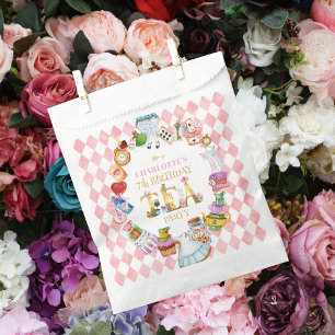 Sachets En Papier Alice au Pays des Merveilles Rose 7ème Anniversair