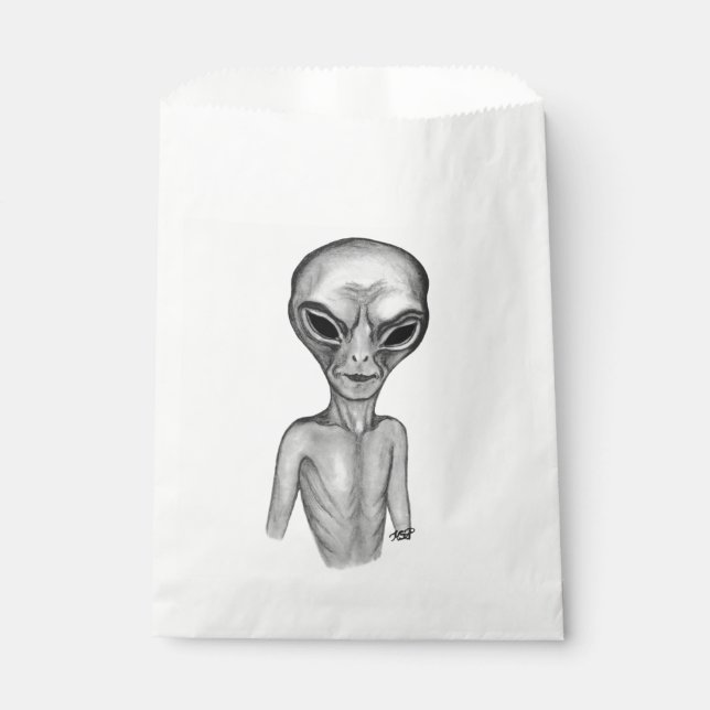 Sachets En Papier Alien gris, je veux croire (Devant)