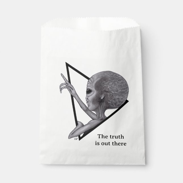 Sachets En Papier Alien gris, la vérité est là (Devant)
