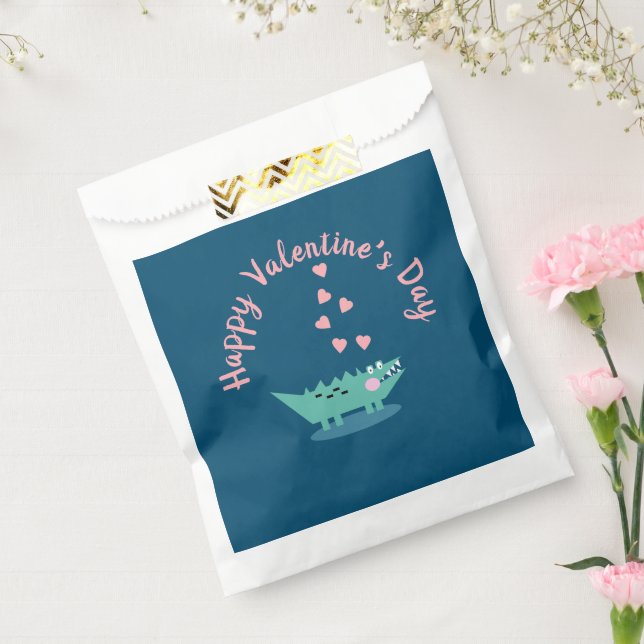 Sachets En Papier Alligator Valentines Coeurs de jour rose (Scellé)