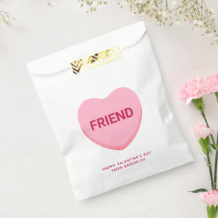 Sachets En Papier Ami conversation rose coeur Saint Valentin