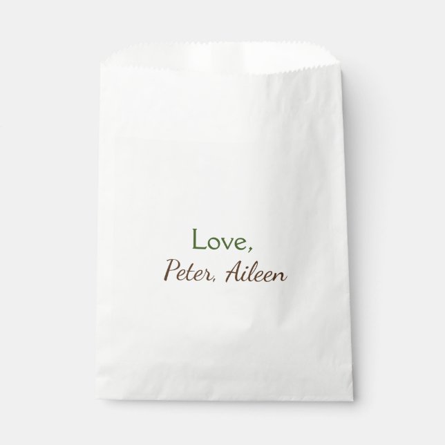Sachets En Papier amour ajouter un nom simple texte modifiable minim (Devant)